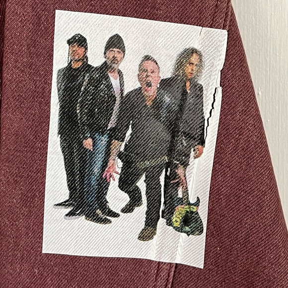 Metallica Pit Stop Brick Red Denim Jacket Adult M Heavy Metal Retro Streetwear - Picture 4 of 13